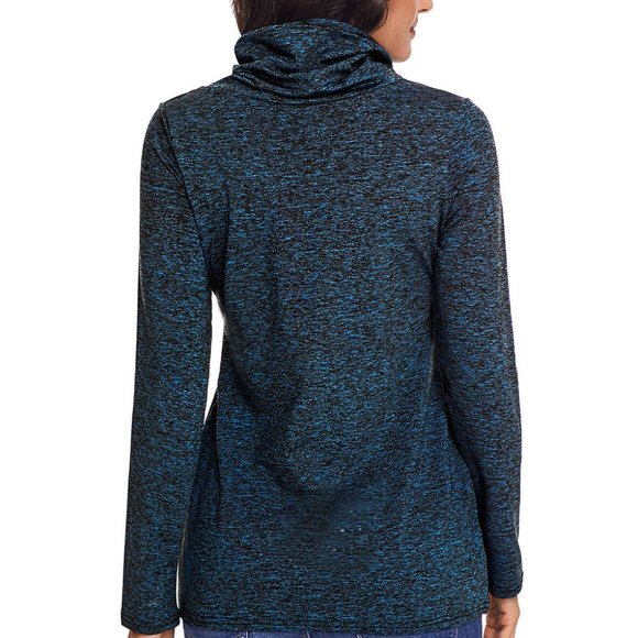 Blue Heather Cowl Neck Sweatshirt Top - Picture 4 of 7